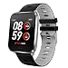 Produktbild Glowjoy Fitness Armband Uhr, Smartwatch Fitness Tracker mit Pulsmesser Wasserdicht IP68 Fitness Uhr Blutdruckmesser Schrittzähler Uhr für Damen Herren Anruf SMS Beachten (Grau)