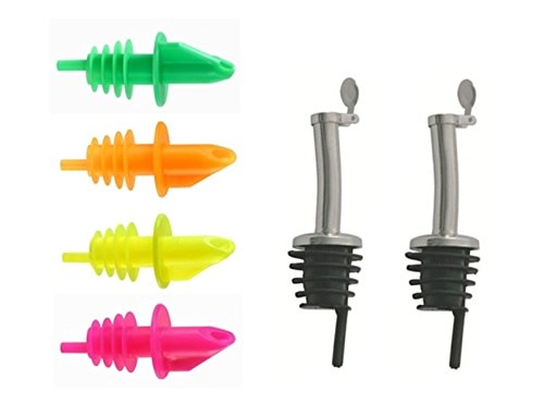 Ausgießer neon 4 Stück + Flaschenausgießer mit Klappe 2 Stück