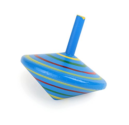 Kreisel aus Holz, sechs Stück mit farbenfroher Bemalung, toller Effekt beim Drehen - 5