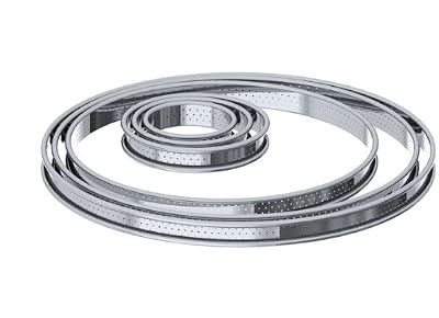 De Buyer 3093.28 Cercle à Tarte Perforé Rond inox - Bord Roulé - ht. 2 cm - 28 cm