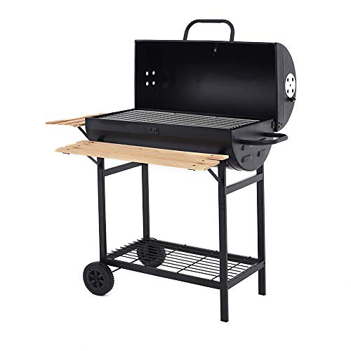 spécifications Anaelle Panana Barbecue à Charbon de Bois BBQ Barbecue de Jardin avec Thermomètre de Température, 97 x 63 x 98,5 cm, Noir