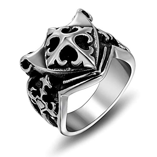 YDMSGSB Bague Homme Motif Scout Shield Titane Acier Bague Homme Bijoux
