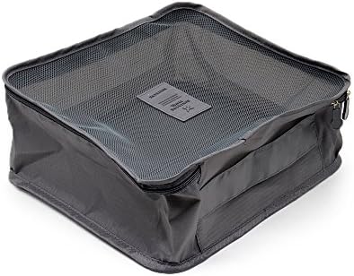 Travel Storage Bags,CYMALL 6pcs Packing Cubes Value Set Families Travel Clothes Underwear Socks Storage Bags Packing Cube Luggage Bag Organizer Secrect Pouch For Travel Suitcase (Gray)