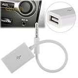 Lieferumfang: 1x USB Aux Adapter Kabel mit 3,5 mm Klinkenstecker in Farbe weiß