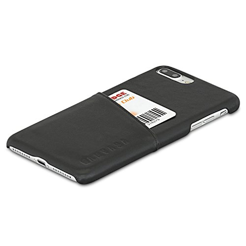 KANVASA Funda iPhone 8 Plus Funda iPhone 7 Plus Piel Negro Case Cover Carcasa Tapa Trasera Cards en Piel Aut  ntica Premium con Cartera para Apple iPhone 8 Plus   7 Plus - con Bolsillo Tarjetero