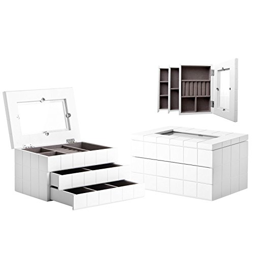 Lola Derek - Caja con joyero moderna blanca de madera para dormitorio Fantasy
