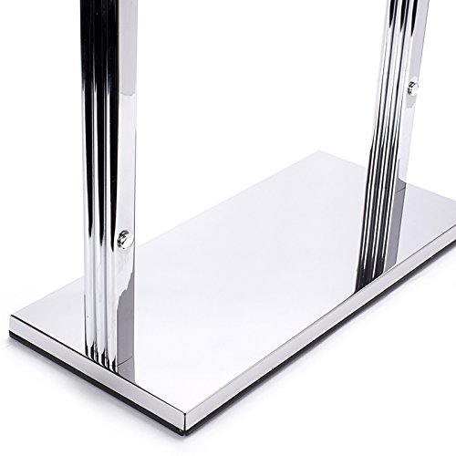 MSV Handtuchständer Handtuchhalter (LxBxH): ca. 42 x 19 x 2,5 cm aus verchromten Metall in Edelstahl Optik mit 3 Handtuchstangen - 5