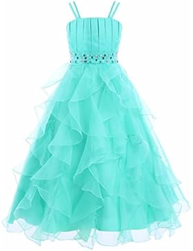 YiZYiF Festliches Mädchen Kleid Pinzessin Kostüm Lange Brautjungfern Kleider Hochzeit Party Festzug Blumenmädchenkleider...