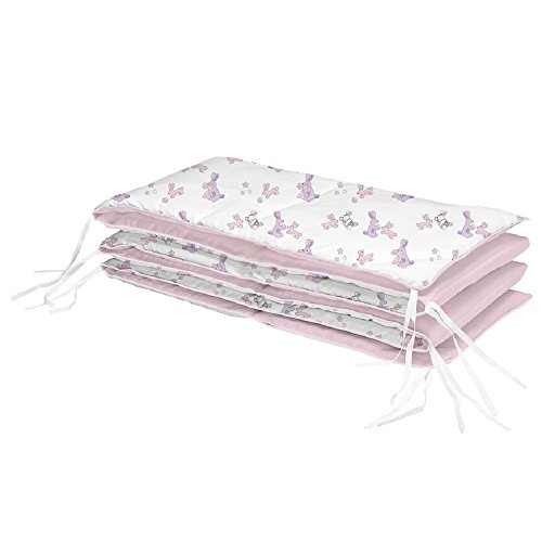 BabyDan BunnyHop 4 Sided Cot Bumper Pink