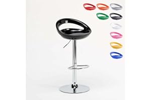 Produce Shop Sgabello da bar cucina alto penisola girevole regolabile poggiapiedi Hollywood - Nero