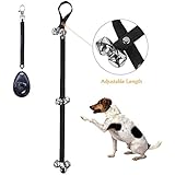 Dog Doorbells, Adjustable Door Bell Housetraining Doggy Door Bells for Potty Training, Includes Free Dog Training Clicker (Black)