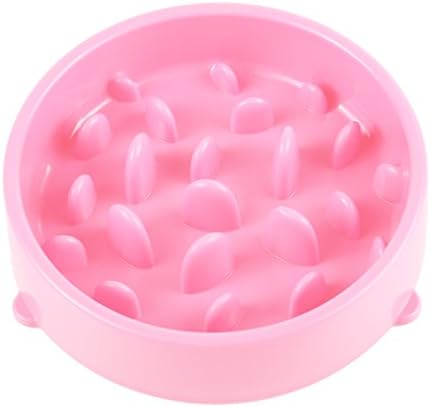 Fun Feeder Pet Bowl,Akemiao Safe Healthy Dog Eating Slow Feed Bowl (Pink)