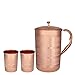 Produktbild Zap Impex Reines Kupfer Luxus Krug mit 2 Glastrinkgefäße Zubehör Gute Gesundheit Healing, Kapazität 1,6 Liter