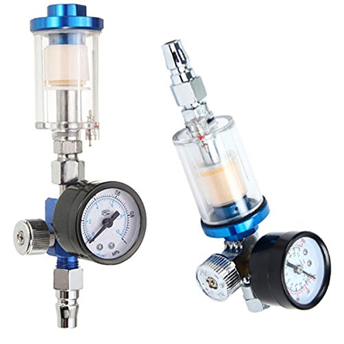 Latinaric 1/4″ Luftdruckregler Filterdruckminderer mit Manometer und Wasserfängerfilter - 8