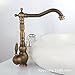Produktbild SADASD Badezimmer Waschbecken Wasserhahn drehbare All-Copper im europäischen Stil mit antiken Countertop Waschbecken Waschbecken Keramik Schieber Home Bad Dekoration Waschbecken Mischbatterie mit Schlauch (heißes und kaltes Wasser)