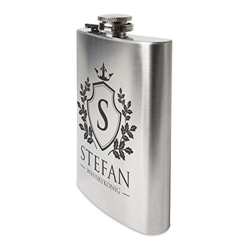 Flachmann Edelstahl 8oz. 237 ml mit individueller Gravur – Whiskykönig - 5