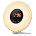 Produktbild QIAOB Multifunktion Natural Wake Up Light Sunrise Sunset Wake Up Light with Radio Wake Up WAC Alarm Clock,A