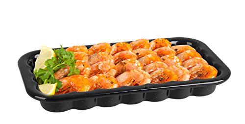 Fackelmann Grillschale Emaille 2er Set, kratzfest und schnittfest – wiederverwendbar – leicht zu reinigen, Servierschale, Schälchen, Grillzubehör, Schale ideal für Feta, Gemüse, Meeresfrüchte/Seafood (Farbe: schwarz) – Größe: 21 x 12 cm, Menge: 2 Stück - 5