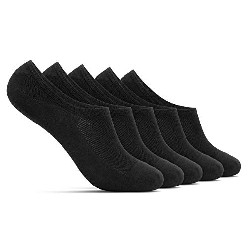 ROYALZ Chaussettes courtes 5 paires pour hommes et femmes confortables et modernes - socquettes invisibles, Chaussettes Taille:43-46, Set:5 Paires/Noir