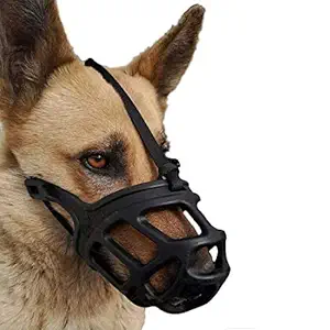 Woofy Adjustable Pet Safety Strap Plastic Muzzle/Mouth Cover for Anti Biting Dog, Muzzle Cum Mouth Cover/Basket Cage Collar for Dog (Xtra-Large)