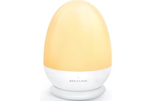 MediAcous Night Light for Kids, 2500mAh Baby Night Light with Stable Charging Pad, Dimmable Kids Night Light with 1H Timer & Touch Control, ABS+PC LED Egg Lamps for Breastfeeding, Up to 200H