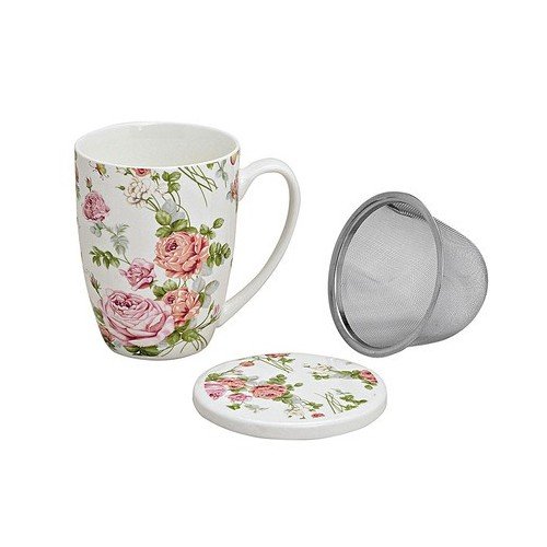 Preisvergleich Produktbild Teebecher m.D.+Metallsieb Rose (1 Stück)