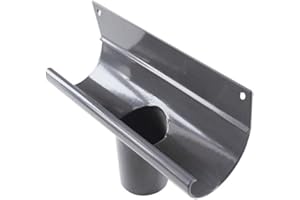 Renoplast® R50 Aluminium Embout à accrocher Boîtiers de gouttière | DN 40mm Graphite | Gouttière d'évacuation des eaux pluviales Profilés de tôle pliée | Abri de jardin Carport Terrasse| pour Toitures