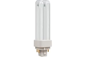 Crompton Lamps CFL PLC-E 10W G24q-1 Dimmable Double Turn DE-Type 4000K Cool White Frosted 600lm 4-Pin Energy Saving Push Fit Compact Fluorescent Opal Light Bulb