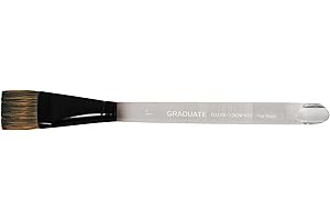 DALER ROWNEY Daler-Rowney Graduate Watercolour Brush, Pony & Synthetic Blend, Short Handle, Flat Wash, 1in