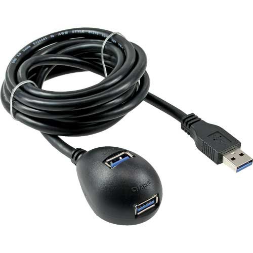 InLine A Stecker an A Buchse USB 3.0 Verlängerungskabel mit Standfuß (2m) schwarz