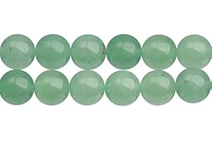 SKYBEADS Natürliche Echte Grüner Aventurin Halbedelstein Perlen Runde 8mm zum Auffädeln 38cm Strang Approx 46 Stück