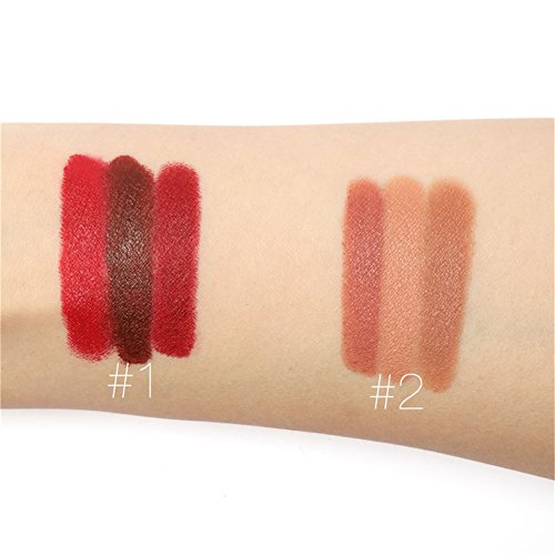 Matte Lippenstift Langlebig Wasserdicht Lip Gloss 3 Stück/Set (#2) - 4