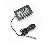 Pantalla LCD. WEIWEITOE Diseño práctico Digital Sonda LCD Frigorífico Congelador Termómetro interior Sensor Medidor Termógrafo para refrigerador, negro,