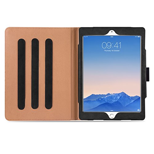 iPad Air, Air 2 & iPad 9.7″ 2017 Hülle – JAMMYLIZARD Ledertasche Smart Cover mit Standfuktion für iPad Air (5. & 6. Generation) & iPad 9.7″ 2017, SCHWARZ & HONIG, [MIT STIFT & STIFT-HALTER] - 6