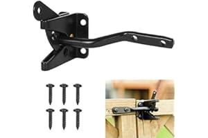 FISYNUG Garden Gate Latch for Wooden Gates Gravity Locking Automatic Self Gate Latch Heavy Duty Black Door Latch for External Doors