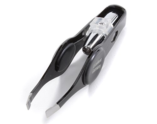 blueINOX Pinzette mit LED-Licht / Diodenpinzette / Augenbrauenpinzette / Cilienpinzette / Haarzupfpinzette, schwarz - 2