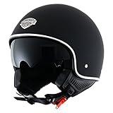 Astone Helmets, Casco Jet, color Negro (Matt Negro), talla L