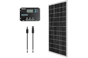 Renogy 100W Solar Panel Kit, 12V Solar Kit with 100W Solar Panel+ Solar Charge Controller+ Adaptor Kit Cable for Campervan, RV, Boat, Off-grid System
