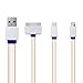 Produktbild USB Kabel, 3 in 1 Multi Universal USB-Ladekabel anzupassen Kabel für iPhone5 5S 6 6S Plus iPad 4 5 Air Pro Mini 2 3 4, iPhone 4 4S, Samsung, HTC, LG G3 G4, Energien-Bank und anderen Android Phone (Orange)