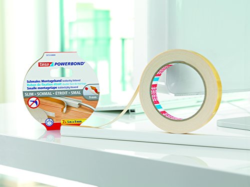 tesa doppelseitiges Montageband Powerbond SCHMAL, 2x 5m x 9mm - 2