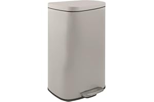 Spirella SP2705 Cubo de Basura de 30 litros Cocina, Cierre Suave, Interior de plástico con Pedal de Color Pardo, Topo