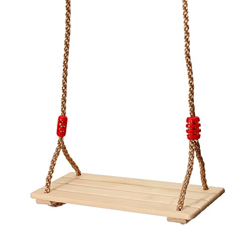 KING DO WAY Wooden Children Outdoor Indoor Rainproof Garden Games Traditional Swing Seat Rope Adjustable 40x16x1.2cm Max load weight 120kg KING DO WAY Wooden Children Outdoor Indoor Rainproof Garden Games Traditional Swing Seat Rope Adjustable 40x16x1.2cm Max load weight 120kg