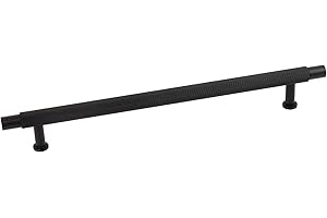 Hausen Knurled T-Bar Handle for Kitchen/Bathroom/Bedroom/Office Cupboards, Cabinets, Drawers & Units, Matt Black, 192mm