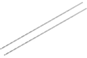 sourcing map HSS Foret Hélicoïdal Haute Vitesse Acier Extra Long Pointes 2mm Forage Diamètre 200mm Longueur 2 Pcs
