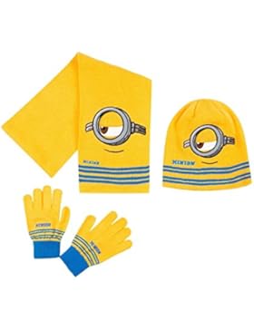 Minions Despicable Me Jungen 3 tlg Set bestehend aus: Schal, Mütze und Handschuhe 2016 Kollektion - gelb