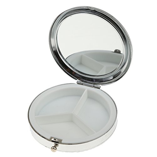 Stilvolle Kompakte Runde Metall Pille Kastenkasten Organisator 3 Fach - 3