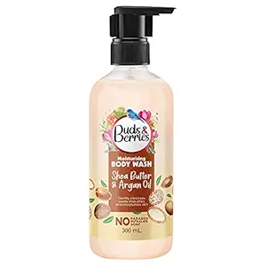 Buds & Berries Moisturising Shea Butter & Argan oil Bodywash, No Paraben, No Soap, 300 ml