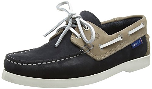 Quayside Unisex Adults’ Alderney Boat Shoes, Blue (Navy/Sand), 7 UK
