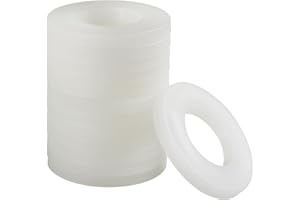 FOMGIIN Arandelas de Plástico M10 x 20 mm, 30 Pieza Arandelas de Plástico Nailon, Goma Nylon Plastico Blanco Arandela, Arandelas Espaciadoras para Bricolaje con Diámetro Exterior Grande