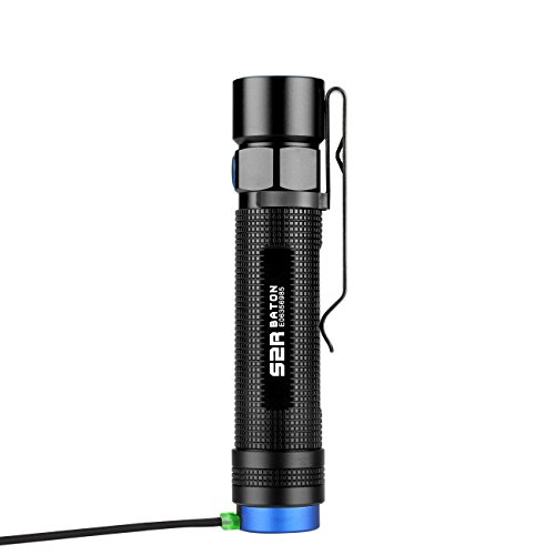 Olight® S2R Baton aufladbar LED Taschenlampe max. 1020 Lumen mit Cree XM-L2 LED - inkl. 1 x 3200mAh 18650 Akku, Schwarz